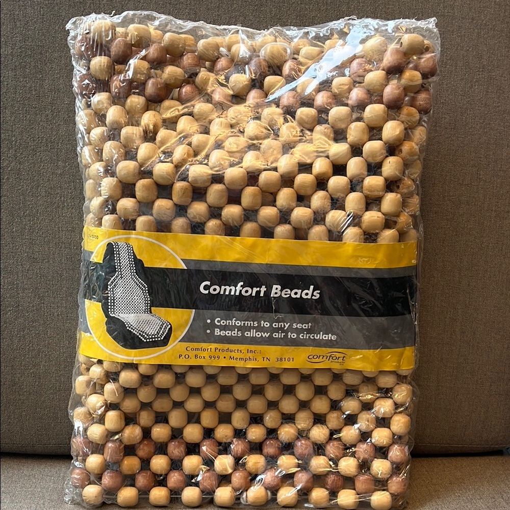 Vintage massaging comfort wood bead seat cover.